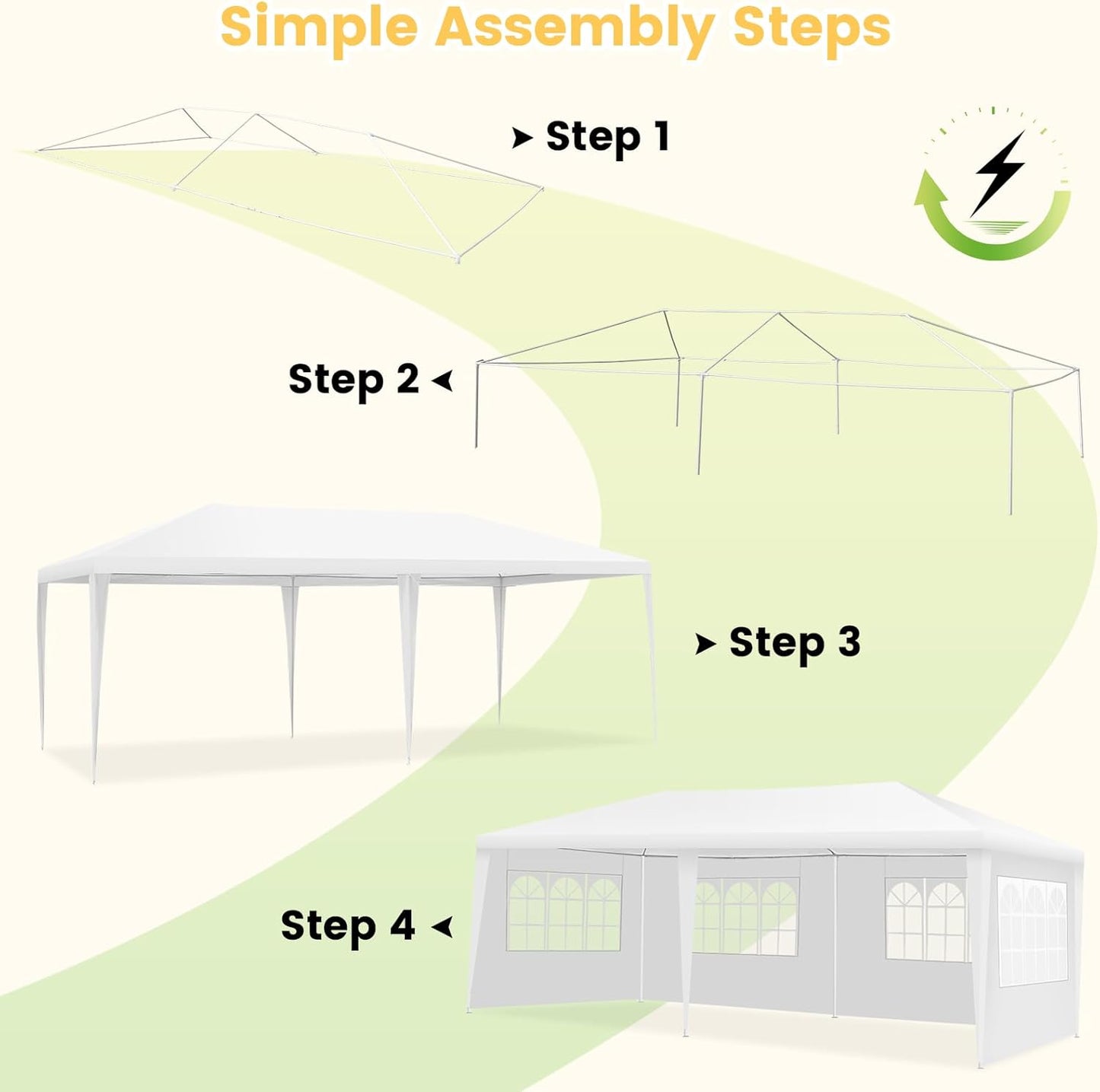 Outdoor Canopy Tent 10'x20', Large Party Tent with 4 Removable Sidewalls, Heavy Duty Waterproof Event Tent for Wedding, BBQ Dining, White